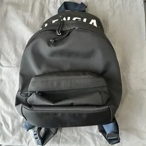 COPY - Balenciaga black wheel logo backpack NWOT (mini size) BALENCIAGA Logo-Embroidered Webbing-Trimmed Ripstop Backpack  main image 2